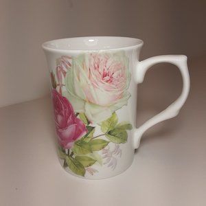 Gracie Bone China by Coastline Imports Stechcol Pink White Roses Tea Cof…